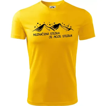 Chlapecké tričko Neznačená stezka je moje stezka - Dětské triko sportovní (dresovina) - 122 cm/6 let ( Žlutá )