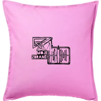 Polštář Moje zbraně - Geometrie - matematika - Polštář 50x50 - 50x50 - Včetně výplně ( Růžová )