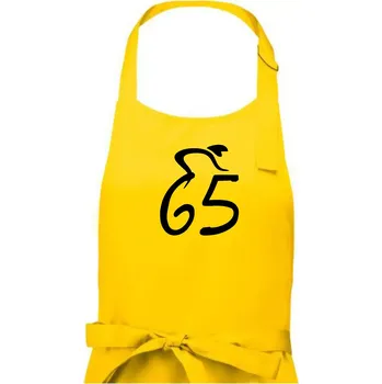 Kuchyňská zástěra Cyklista slaví pětašedesátku (65) - Dámská zástěra na vaření - Univerzální velikost ( Žlutá )