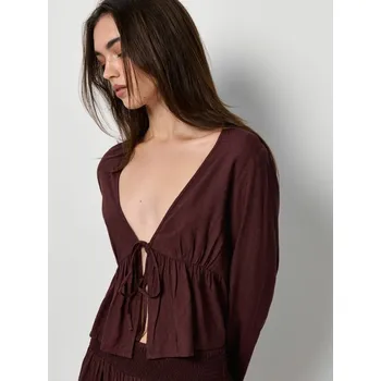 Halenka s vysokým podílem viskózy - S - House - hnědý - 563HG-88X