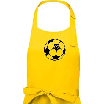 Kuchyňská zástěra I love fotbal míč - Pánská zástěra na vaření - Univerzální velikost ( Žlutá )
