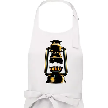 Kuchyňská zástěra Petrolejka s horami - Dámská zástěra na vaření - Univerzální velikost ( Bílá )