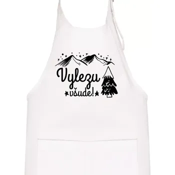 Kuchyňská zástěra Vylezu všude - hory - Dětská zástěra na vaření - Univerzální velikost ( Bílá )