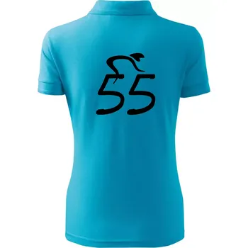 Cyklista slaví pětapadesátku (55) - Polokošile dámská Pique Polo - L ( Světlý tyrkys )