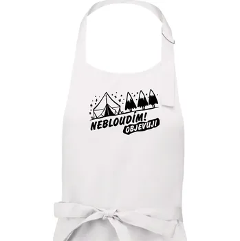 Kuchyňská zástěra Nebloudím, objevuji - hory - Pánská zástěra na vaření - Univerzální velikost ( Bílá )