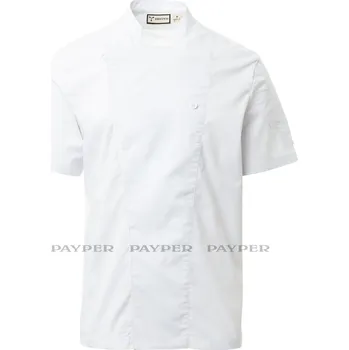Gastro oděv Payperwear Rondon pro kuchaře se stojáčkem STARLIGHT MESH RIPSTOP TWILL, krátký rukáv, bílý Velikost: 5XL