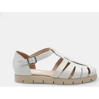 Dámské baleríny Baťa dámské kožené fisherman sandály bílé, vel. 36