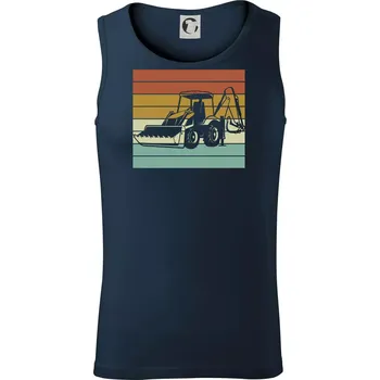 Vintage traktorbagr - Tílko pánské Core - XL ( Námořní modrá (velmi tmavá - téměř černá) )