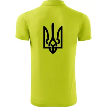 Pánská košile Ukrajina trojzubec velký - Polokošile Victory sportovní (dresovina) - 3XL ( Limetková )