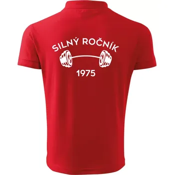 Pánská košile Silný ročník - Letopočet 1975 - Polokošile pánská Pique Polo 203 - 2XL ( Červená )
