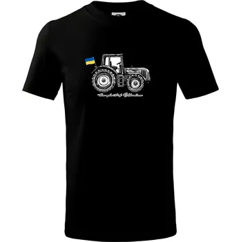 Chlapecké tričko The ghost of Ukraine - traktor - Tričko dětské bavlněné - 122 cm/6 let ( Černá )