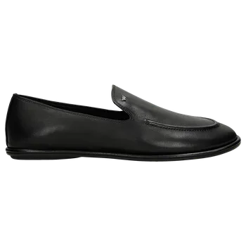 Dámské polobotky Černé Kožené Dámské Mokasíny Na Ploché Podrážce Wojas 4637351 36