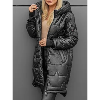 Fashionweek Dámská prošívaná přechodná bunda IT-MANDISA Barva: Černá, Velikost: 5XL