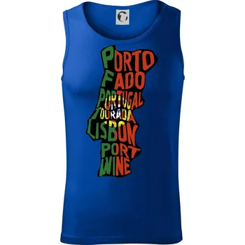 Mapy - názvy měst - Portugalsko - Tílko pánské Core - L ( Královská modrá )