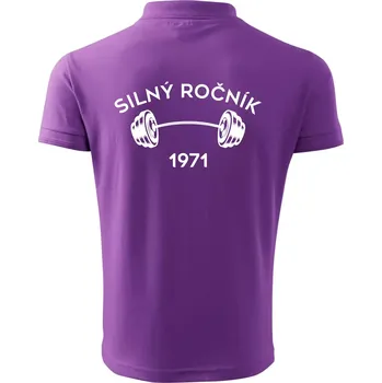 Pánská košile Silný ročník - Letopočet 1971 - Polokošile pánská Pique Polo 203 - XL ( Fialová )
