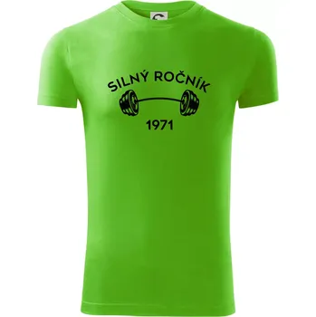 Pánské oblečení Silný ročník - Letopočet 1971 - Viper FIT - Pánské zůžené tričko - 3XL ( Apple Green )