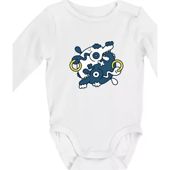 Kojenecký body Yin & Yang abstraktní psi - Body kojenecké s dlouhým rukávem - Dlouhý r. do 3 měs ( Bílá )