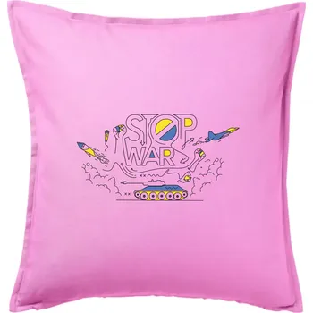 Polštář Stop war - Ukrajinské barvy - Polštář 50x50 - 50x50 - Pouze potah ( Růžová )