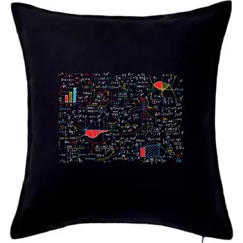 Polštář Popsaná tabule - Matematika barevná - Polštář 50x50 - 50x50 - Pouze potah ( Černá )