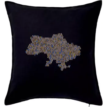 Polštář Mapa Ukrajiny panáčci - Polštář 50x50 - 50x50 - Pouze potah ( Černá )