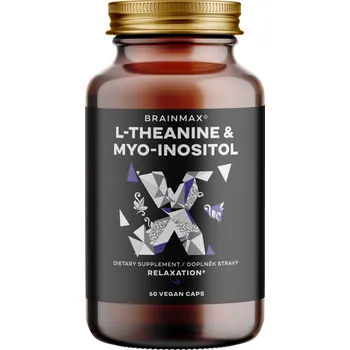 Doplněk stravy BrainMax L-Theanine & Myo-Inositol, 60 rostlinných kapslí Jasná mysl a soustředění¹ bez roztěkanosti, 60 dávek, doplněk stravy