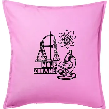 Polštář Moje zbraně - chemie - Polštář 50x50 - 50x50 - Pouze potah ( Růžová )