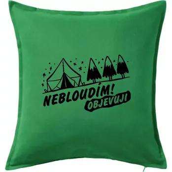 Polštář Nebloudím, objevuji - hory - Polštář 50x50 - 50x50 - Včetně výplně ( Středně zelená )