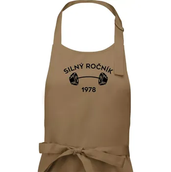 Kuchyňská zástěra Silný ročník - Letopočet 1978 - Pánská zástěra na vaření - Univerzální velikost ( Cappuccino )