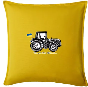 Polštář The ghost of Ukraine - traktor - Polštář 50x50 - 50x50 - Pouze potah ( Žlutá )