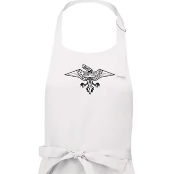 Kuchyňská zástěra Mayové - zvířata orel - Dámská zástěra na vaření - Univerzální velikost ( Bílá )