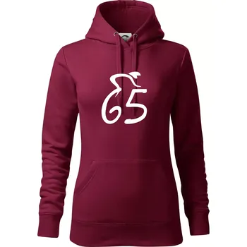 Dámská mikina Cyklista slaví pětašedesátku (65) - Mikina dámská Cape s kapucí - XL ( Garnet )