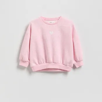 Dívčí mikina Reserved - Mikina s výšivkou - růžová - 311FA-30M - 311FA-30M-80