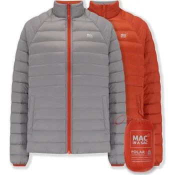 MAC IN SAC Mac In A Sac Polar Packable Men's Down Jacket, Burnt Orange/Grey Velikost: S