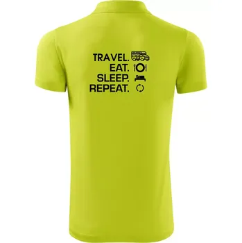 Pánská košile Eat sleep travel - alkovna - Polokošile Victory sportovní (dresovina) - 3XL ( Limetková )