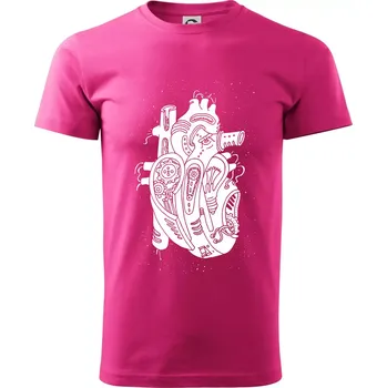 Pánská móda Steampunk lidské srdce - Klasické pánské triko vyšší gramáže - M ( Purpurová )