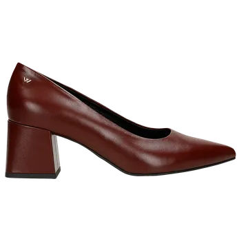 Dámské lodičky Bordové Kožené Dámské Lodičky Na Širokém Podpatku Wojas 3517355 38