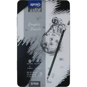 Grafitová tužka Spree Art Sada profesionálních grafitových tužek Spree Artist 12 ks (5H - 8B)