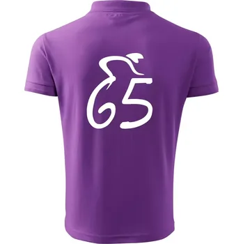 Pánská košile Cyklista slaví pětašedesátku (65) - Polokošile pánská Pique Polo 203 - 4XL ( Fialová )