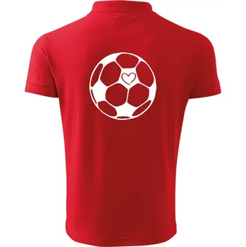Pánská košile I love fotbal míč - Polokošile pánská Pique Polo 203 - 2XL ( Červená )