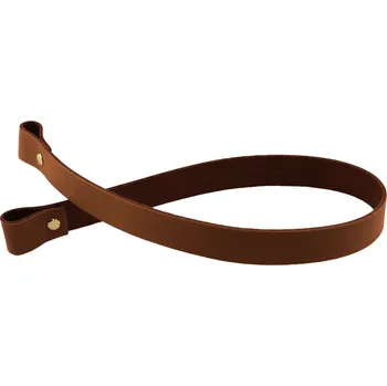 Pro Háčkování Sada kožený popruh 62 cm š. 2 cm hnědý s nýtkem zlatý