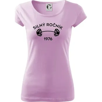 Dámské tričko Silný ročník - Letopočet 1976 - Dámské triko Pure - XS ( Orchid )