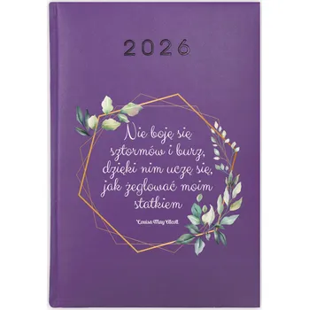 Kalendář Knižní kalendář 2026 A5 FunnyCase fialový