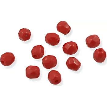 Korálek Broušené ohňovky 4mm červené – 50 ks