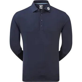 Pánské tričko FootJoy Thermocool Self pánské polo s dlouhým rukávem, modré pánské, XXL