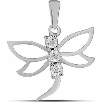 Přívěsek Přívěsek stříbrný s broušeným diamantem Ag 925 027161 DIA 1,9 cm, 1,2 g