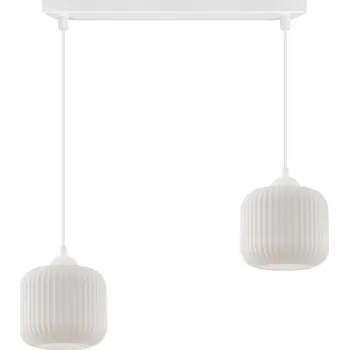 Závěsné svítidlo Riffle, 2x bílé skleněné stínítko, w