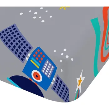 Prostěradlo Šedé napínací dětské prostěradlo do postýlky 70x140 cm Lost In Space – Catherine Lansfield ID_1801901