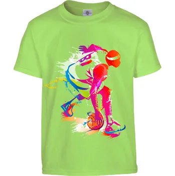 Pánské tričko Tričko Basketbalista Barva: Světle Zelená, Velikost: 110-XS