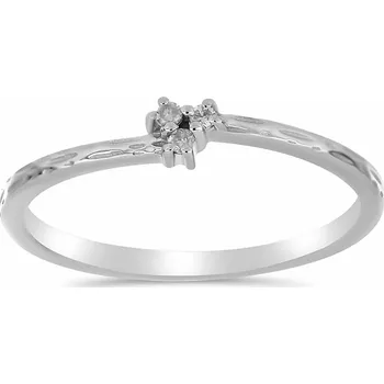 Prsten Prsten stříbrný s broušeným diamantem Ag 925 050206 DIA 57 mm (US 8), 1,5 g