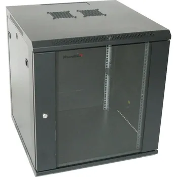 Rozvaděč XtendLan 19" nástěnný rozvaděč 15U 600x600, nosnost 60 kg, skleněné kouřové dveře, svařovaný, černý
